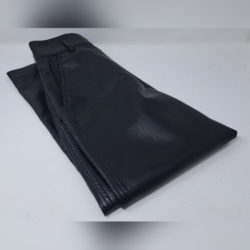 Wilfred Free Women's Faux Leather Pants Black High Waist Size 00 13"" Waist